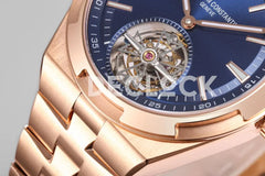 Replica Vacheron Constantin Overseas Tourbillion Blue Dial in Rose Gold