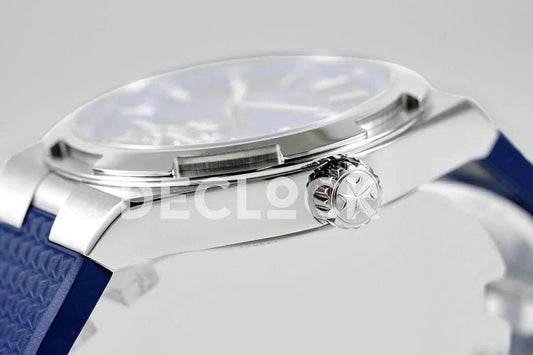 Replica Vacheron Constantin Overseas Tourbillion Blue Dial in Steel on Blue Rubber | Declock.