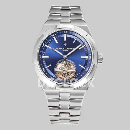 Replica Vacheron Constantin Overseas Tourbillion Blue Dial in Steel | Declock.