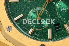 Replica Audemars Pigeut Royal Oak Self-Winding Chronograph Green Dial in Yellow Gold