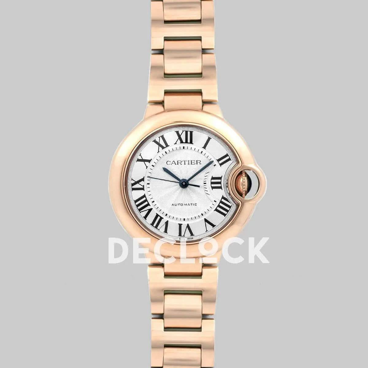 Replica Cartier Ballon Bleu De Cartier 36mm White Dial in Pink Gold |  Declock.