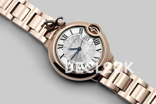 Replica Cartier Ballon Bleu De Cartier 36mm White Dial in Pink Gold | Declock.