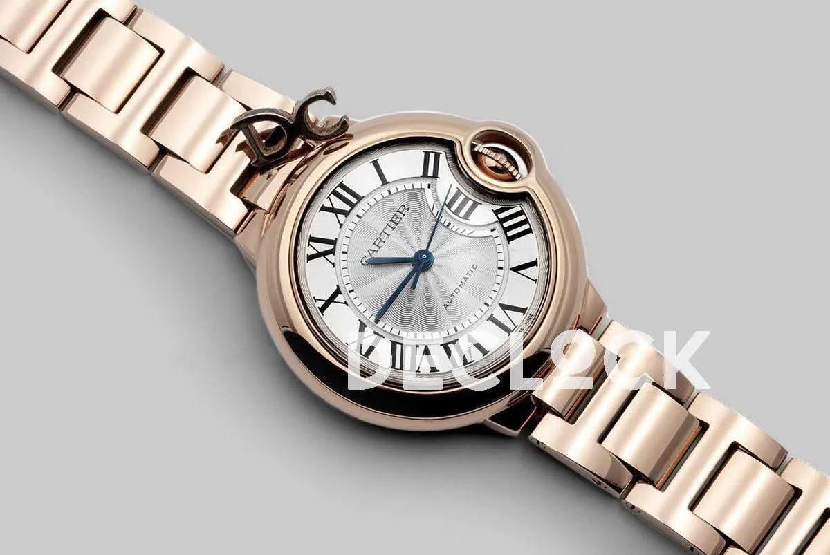 Replica Cartier Ballon Bleu De Cartier 36mm White Dial in Pink Gold |  Declock.