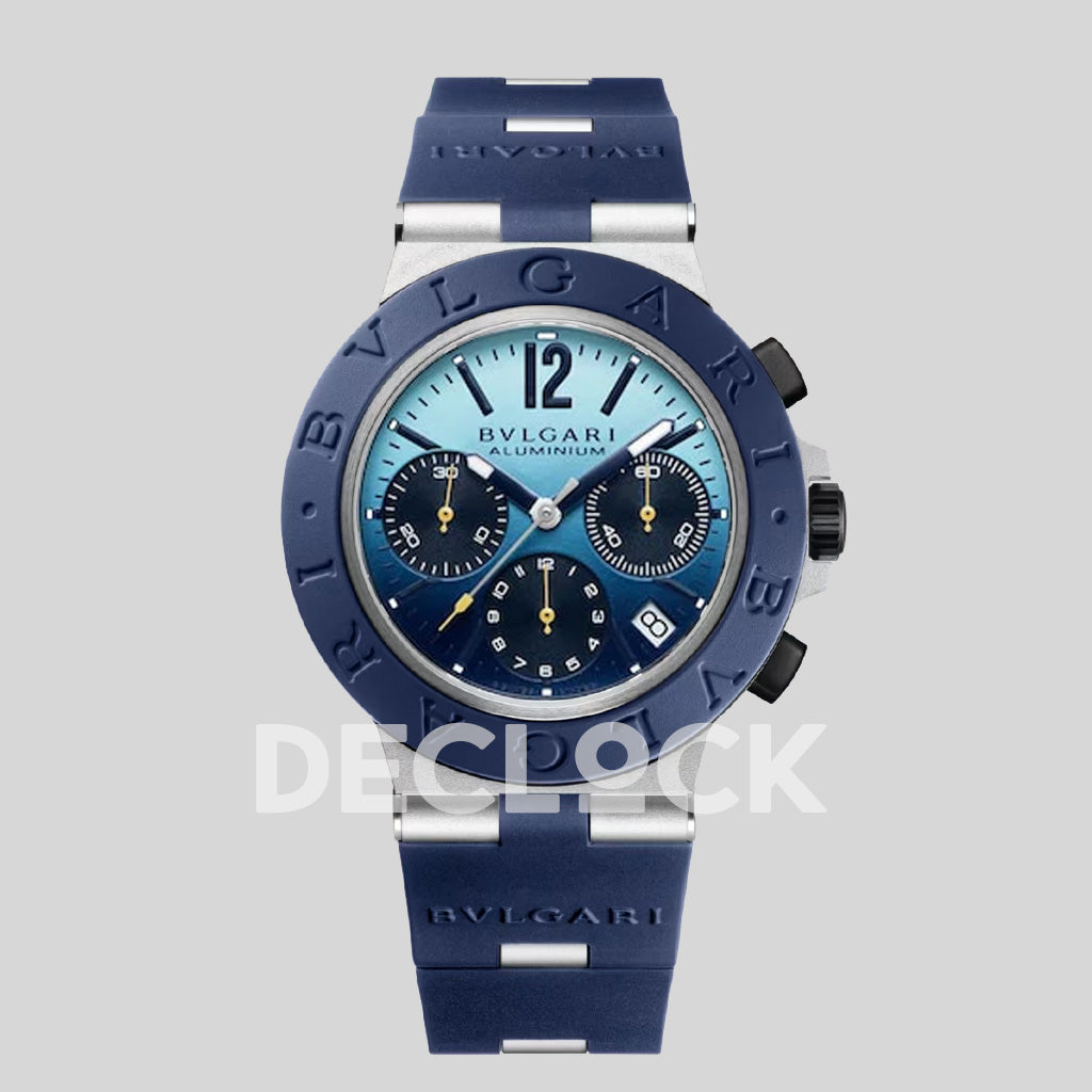 Bvlgari Aluminium Chronograph 103844 Blue Dial Replica Watch