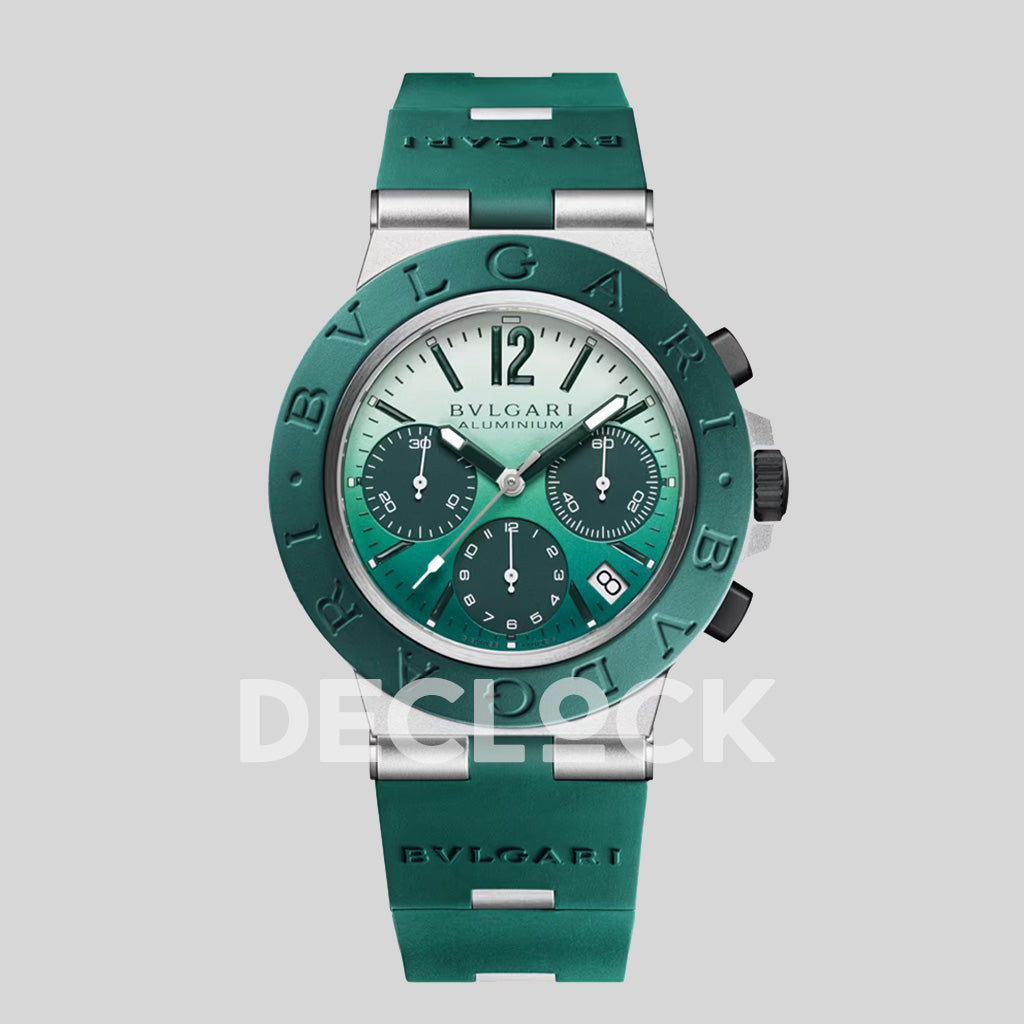 Bvlgari Aluminium Chronograph 104076 Green Dial Replica Watch