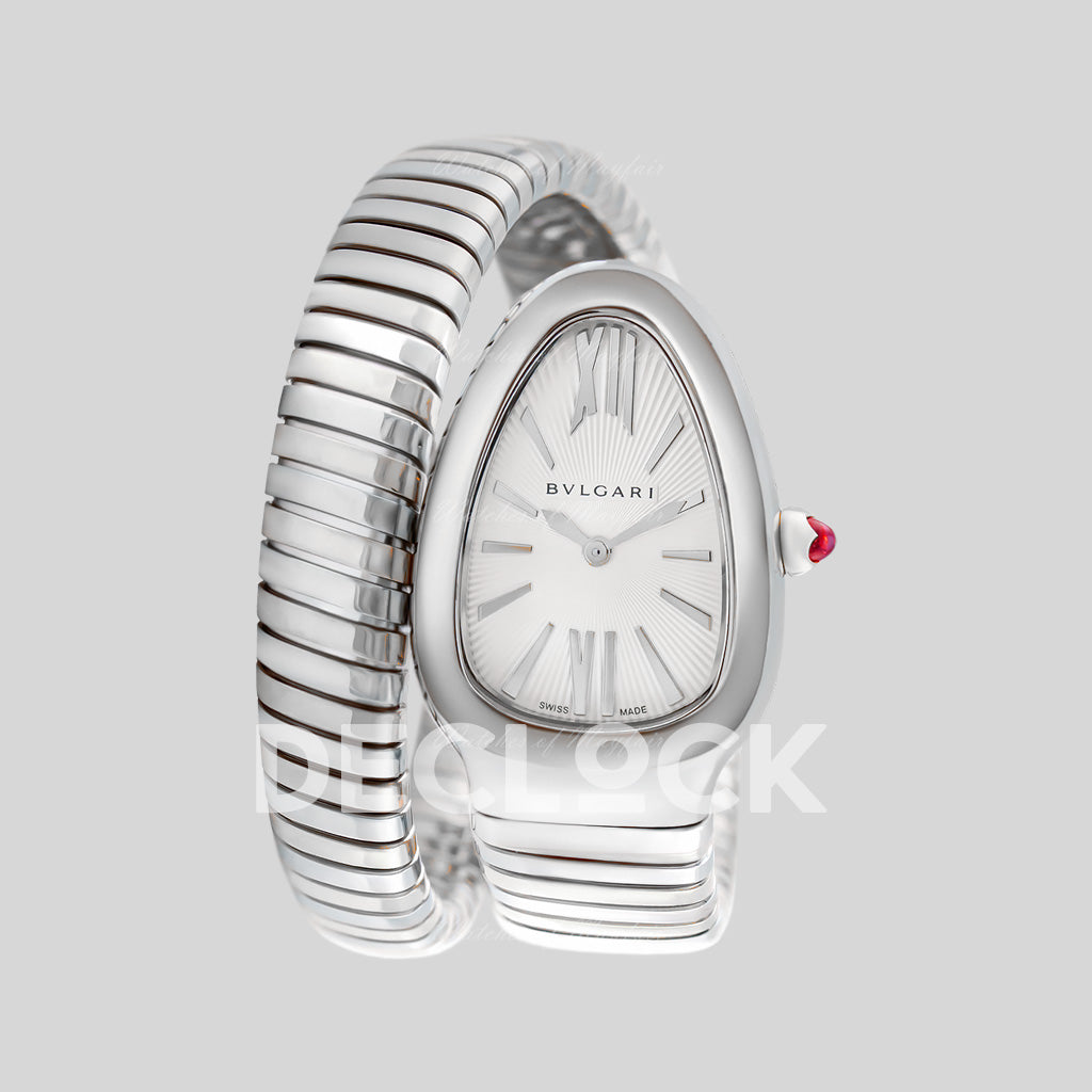 Bvlgari Serpenti Tubogas Quartz 35 mm White Dial SS Replica Watch
