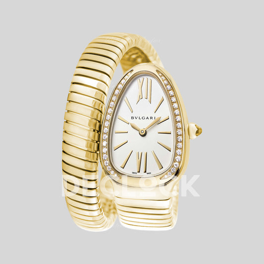 Bvlgari Serpenti Tubogas Quartz 35 mm White Dial Gold Replica Watch