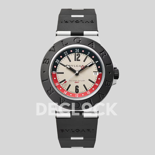 Bvlgari Aluminium 103963 Cream Dial Black Strap Replica Watch