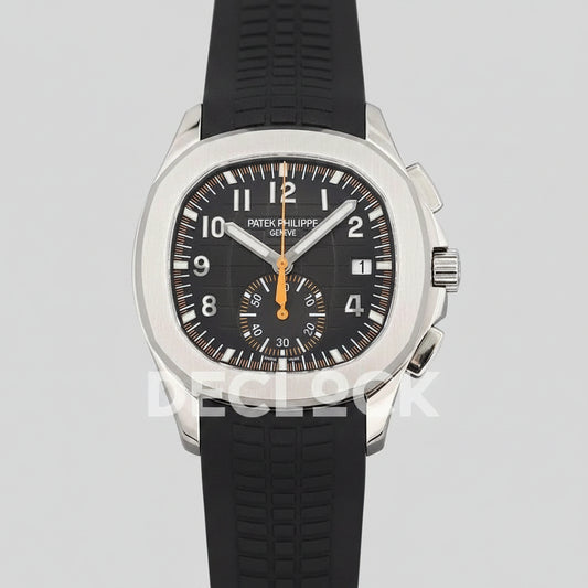 Patek Philippe Aquanaut 5968 SS Gray Dial on Black Rubber Strap Replica Watch