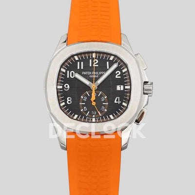 Replica Pattek Philippe Aquanaut 5968 SS Gray Dial on Orange Rubber Strap