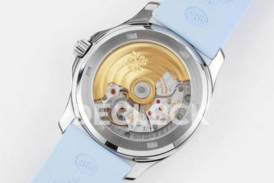 Replica Pattek Philippe Aquanaut 5068 SS Blue Textured Dial on Blue Rubber Strap