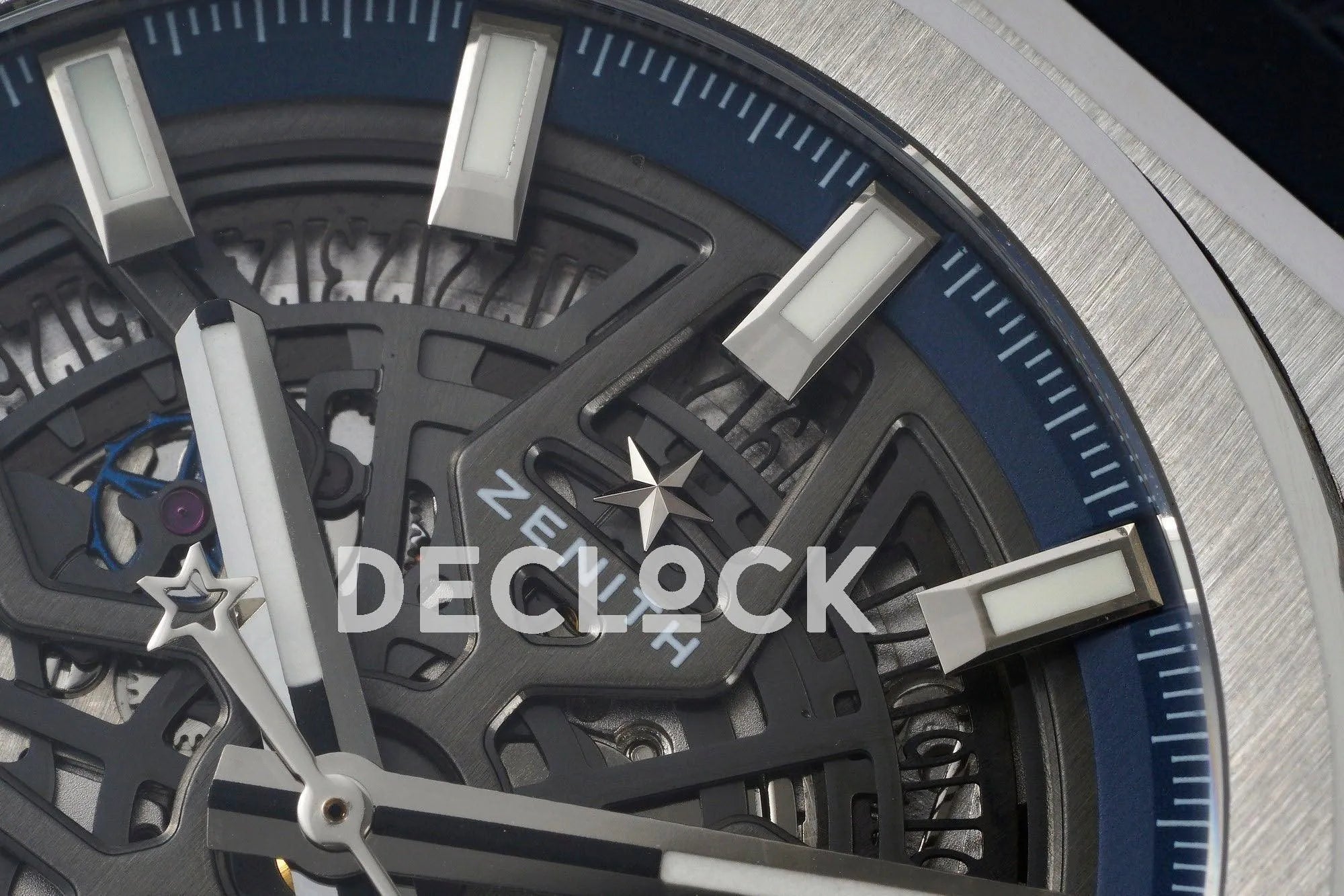 Replica Zenith Defy Classic Skeleton Black Dial on Black Rubber Strap