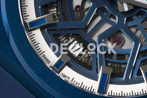 Replica Zenith Defy Classic Skeleton Blue Bezel on Blue Rubber Strap - Replica Watches