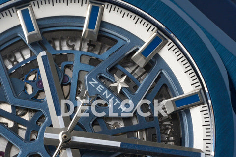 Replica Zenith Defy Classic Skeleton Blue Bezel on Blue Rubber Strap - Replica Watches