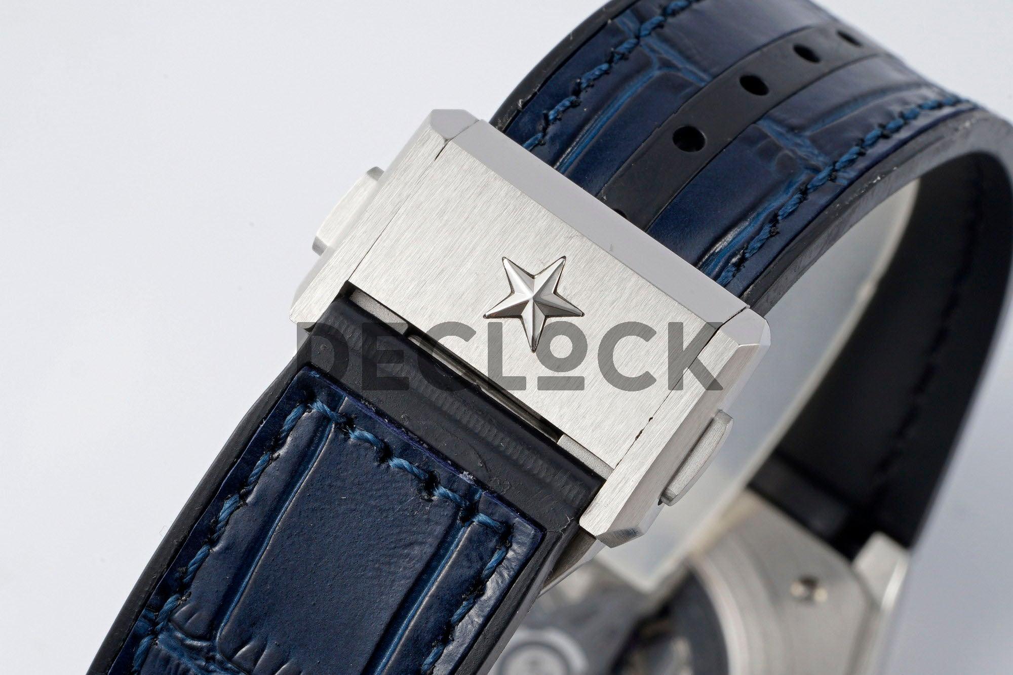 Replica Zenith Defy Classic Skeleton Blue Dial on Blue Leather Strap