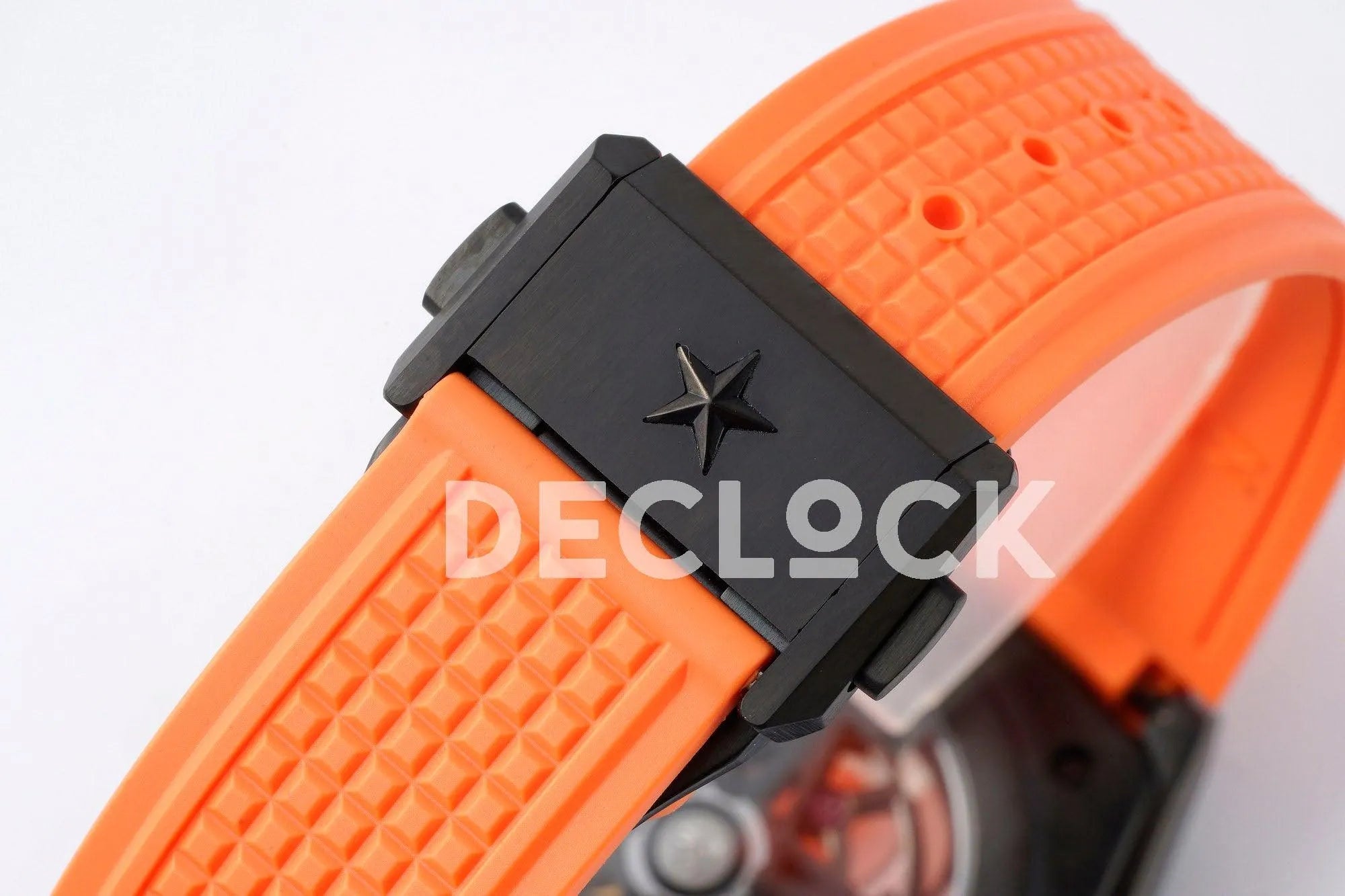 Replica Zenith Defy Classic Skeleton White Dial on Orange Rubber Strap