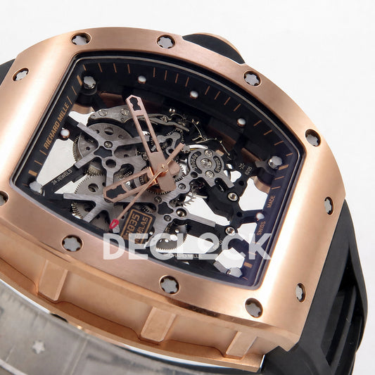 Richard Mille RM035 Americas RG Skeleton Dial on Black Rubber Strap RMUL1 Super Clone (Free Sprung)