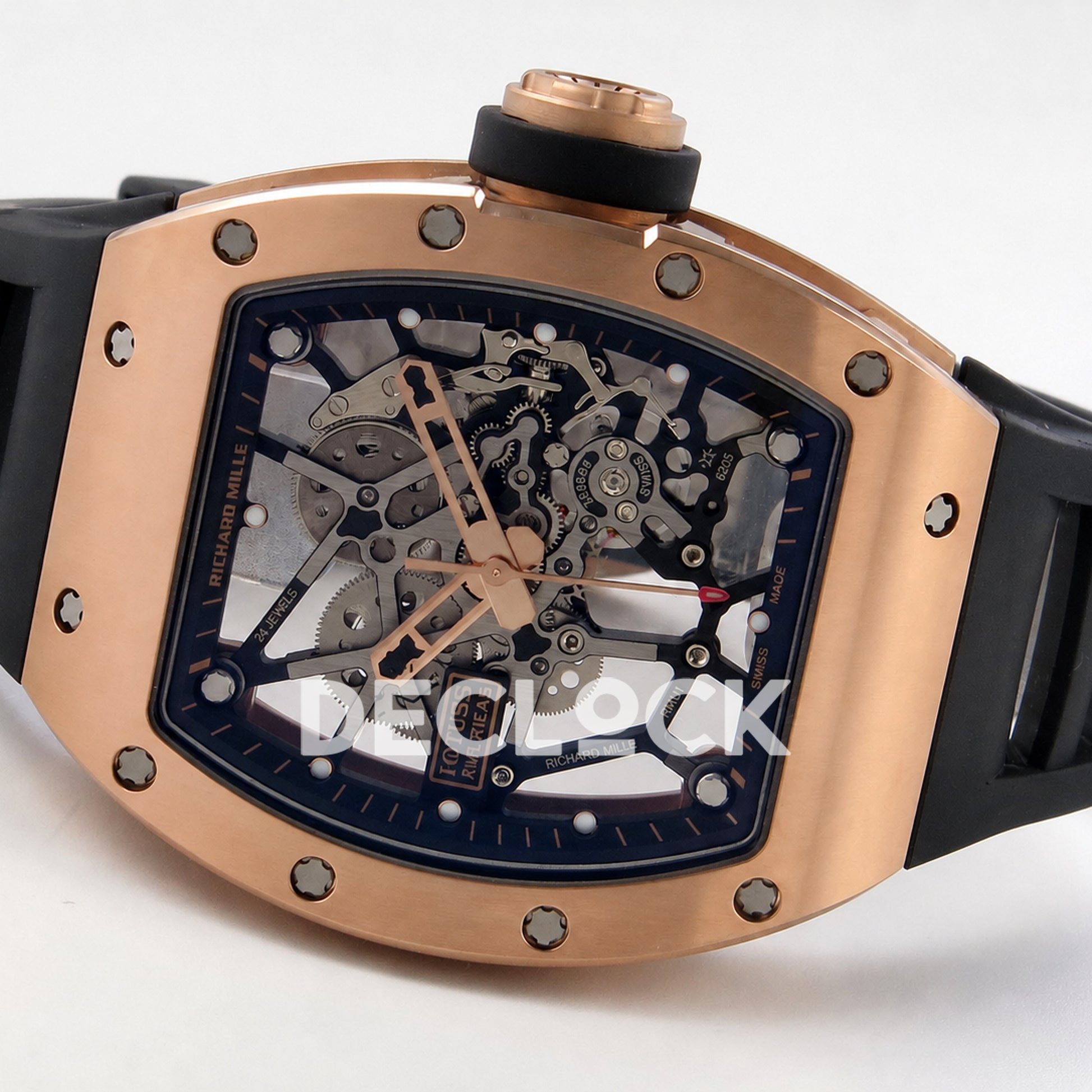 Richard Mille RM035 Americas RG Skeleton Dial on Black Rubber Strap RMUL1 Super Clone (Free Sprung)