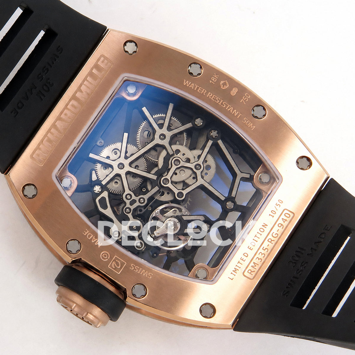 Richard Mille RM035 Americas RG Skeleton Dial on Black Rubber Strap RMUL1 Super Clone (Free Sprung)