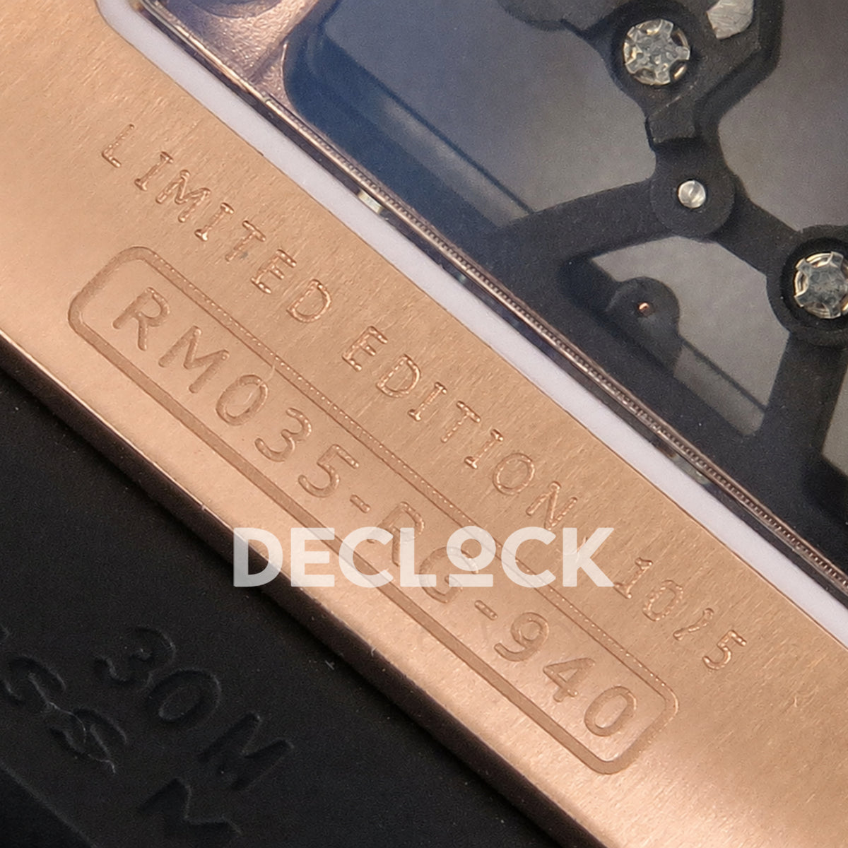 Richard Mille RM035 Americas RG Skeleton Dial on Black Rubber Strap RMUL1 Super Clone (Free Sprung)