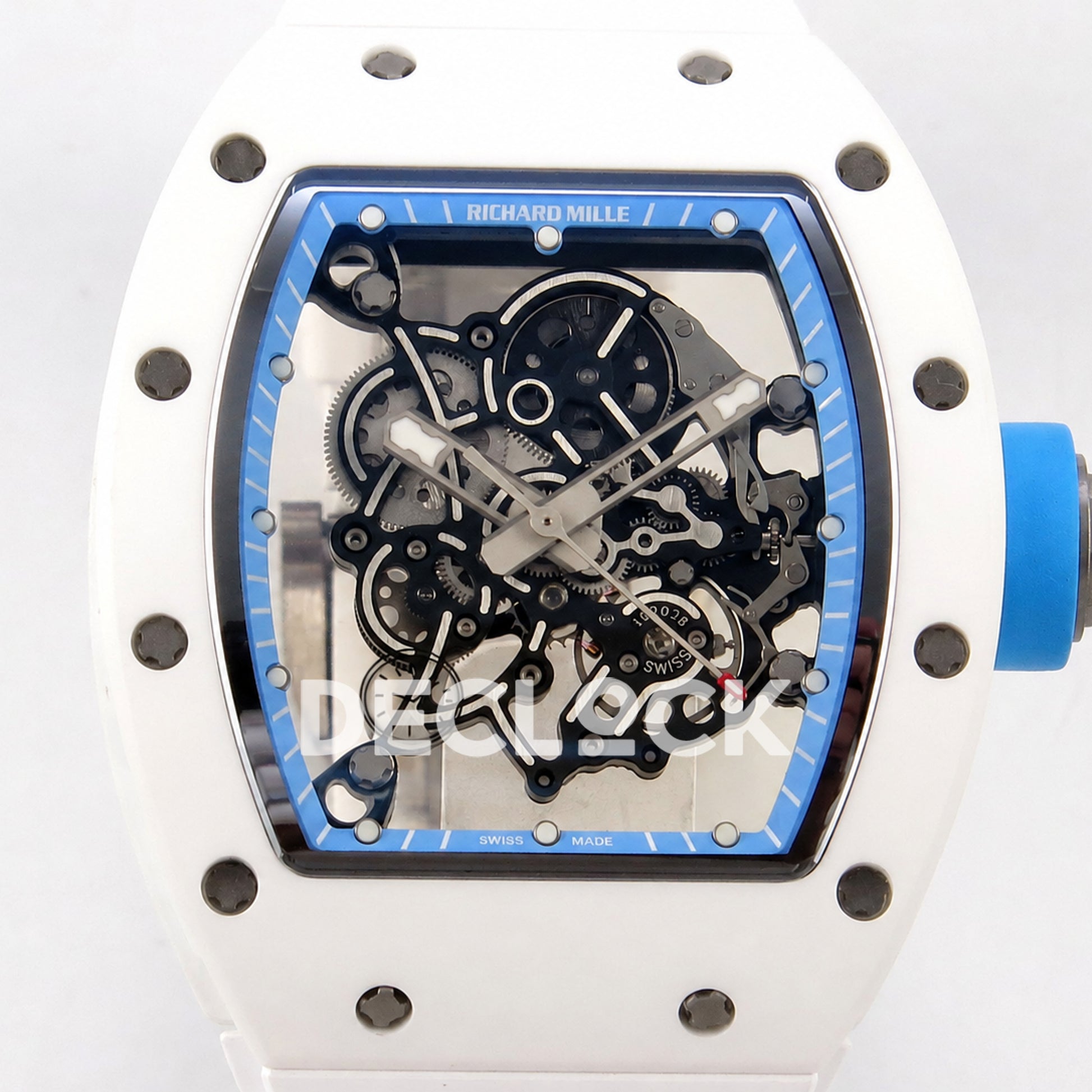 Richard Mille RM055 White Ceramic Blue A9F RMUL2 Free Sprung Replica