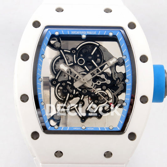 Richard Mille RM055 White Ceramic Blue A9F RMUL2 Free Sprung Replica