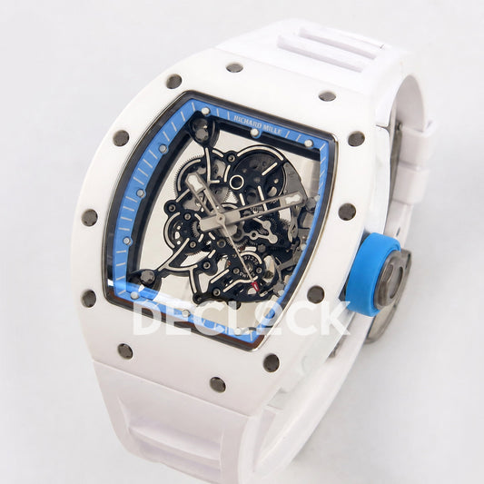 Richard Mille RM055 White Ceramic Blue A9F RMUL2 Free Sprung Replica