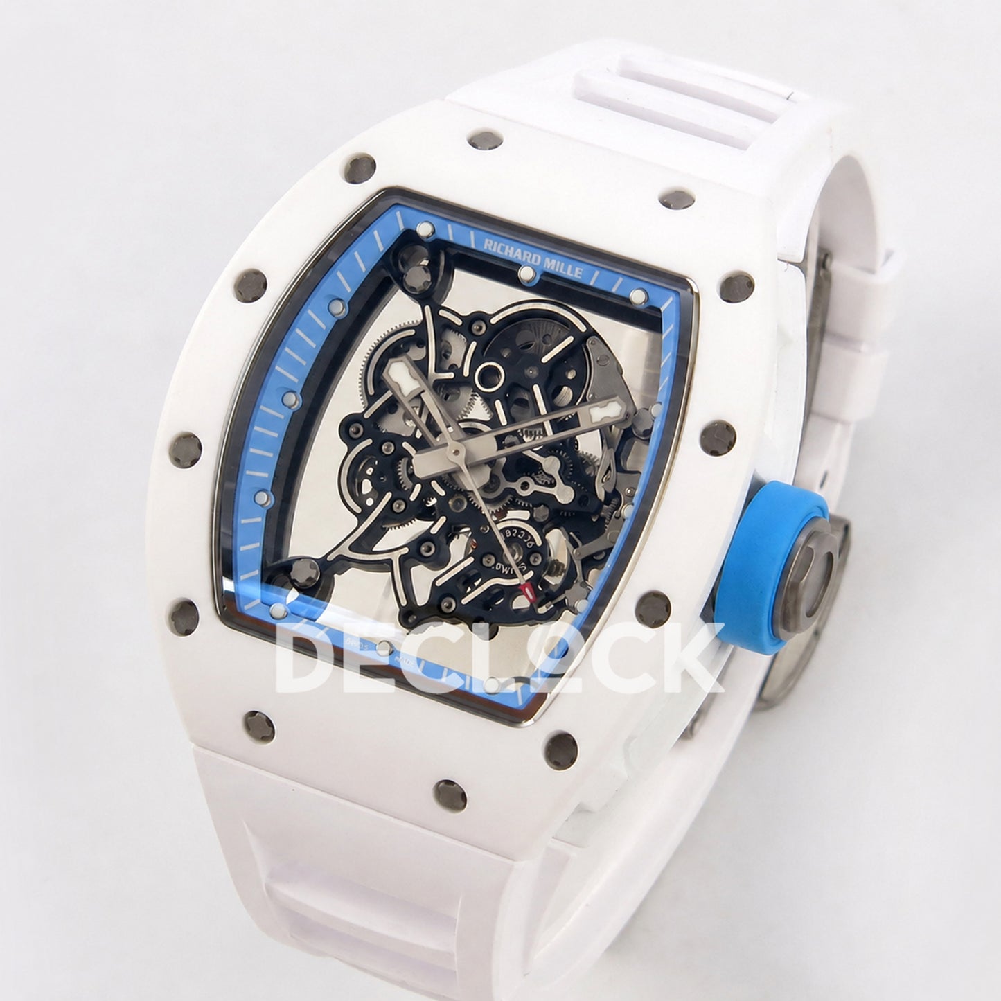 Richard Mille RM055 White Ceramic Blue A9F RMUL2 Free Sprung Replica