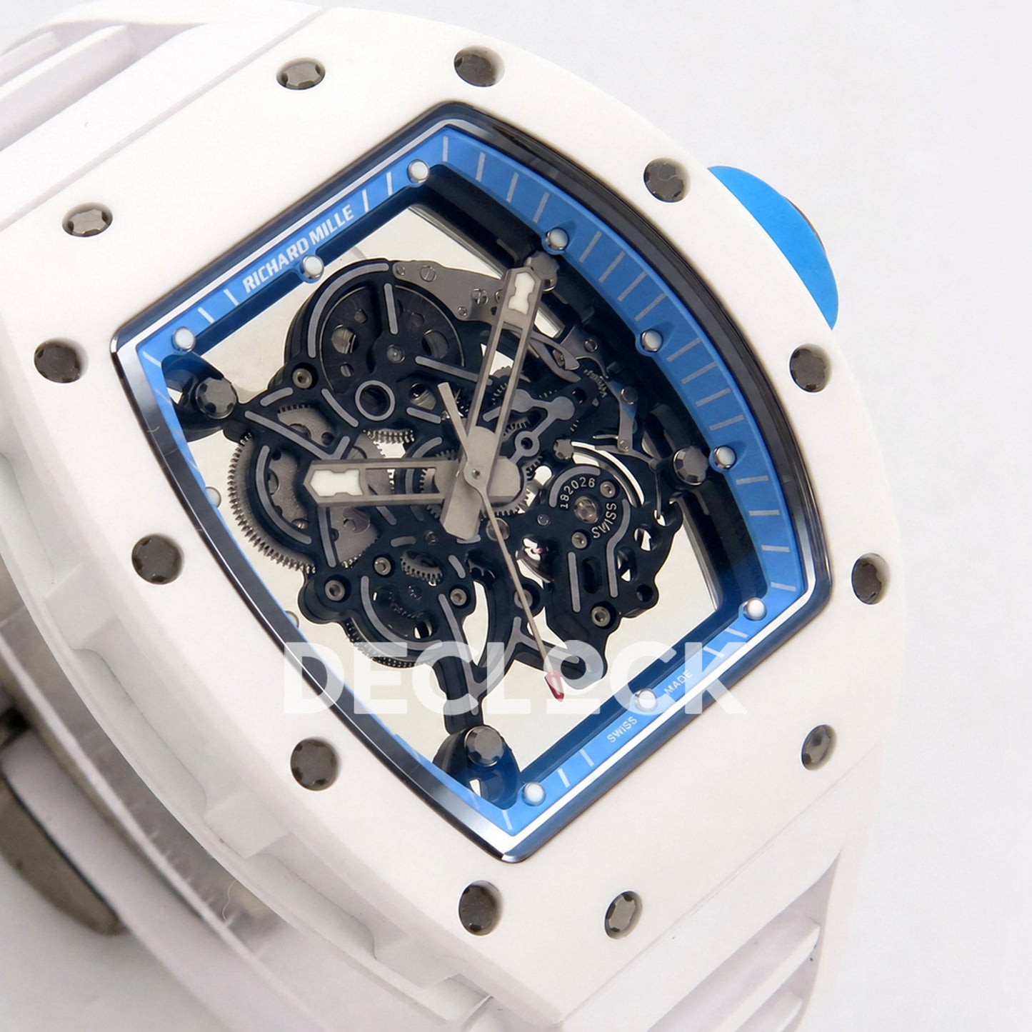 Richard Mille RM055 White Ceramic Blue A9F RMUL2 Free Sprung Replica