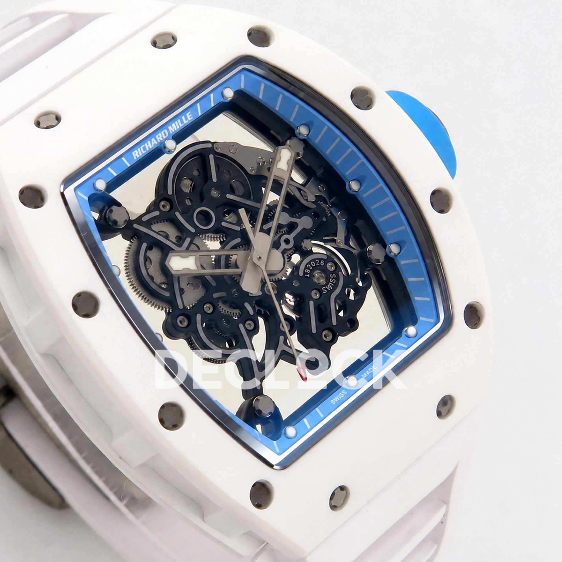 Richard Mille RM055 White Ceramic Blue A9F RMUL2 Free Sprung Replica