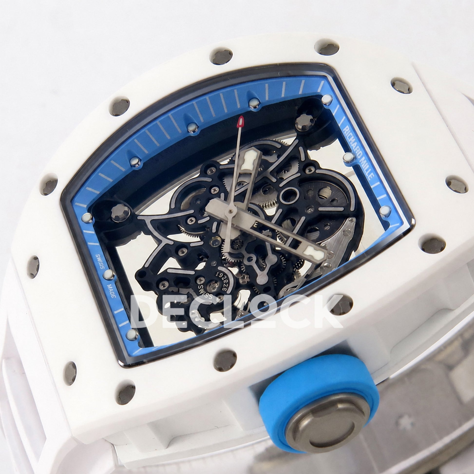 Richard Mille RM055 White Ceramic Blue A9F RMUL2 Free Sprung Replica