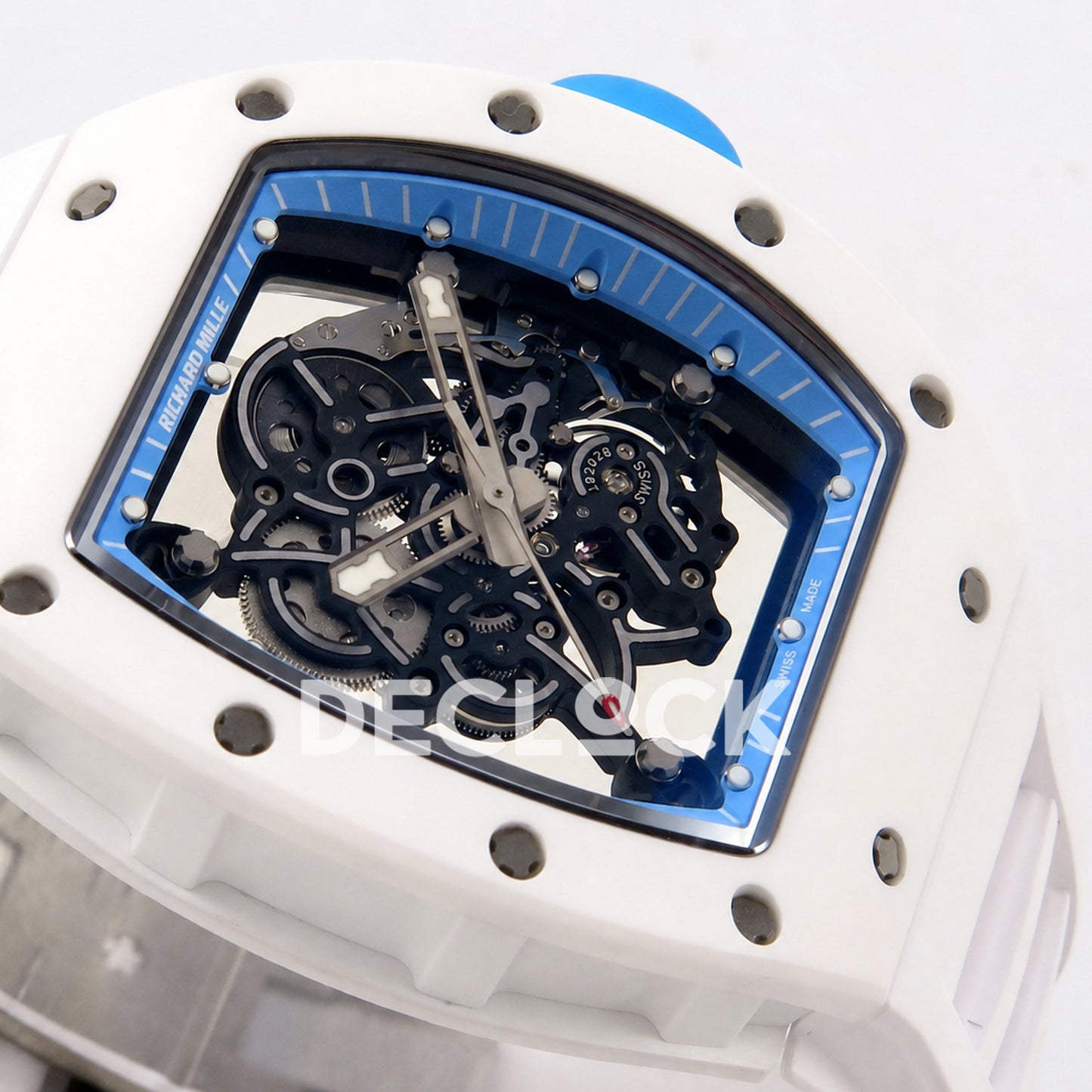 Richard Mille RM055 White Ceramic Blue A9F RMUL2 Free Sprung Replica