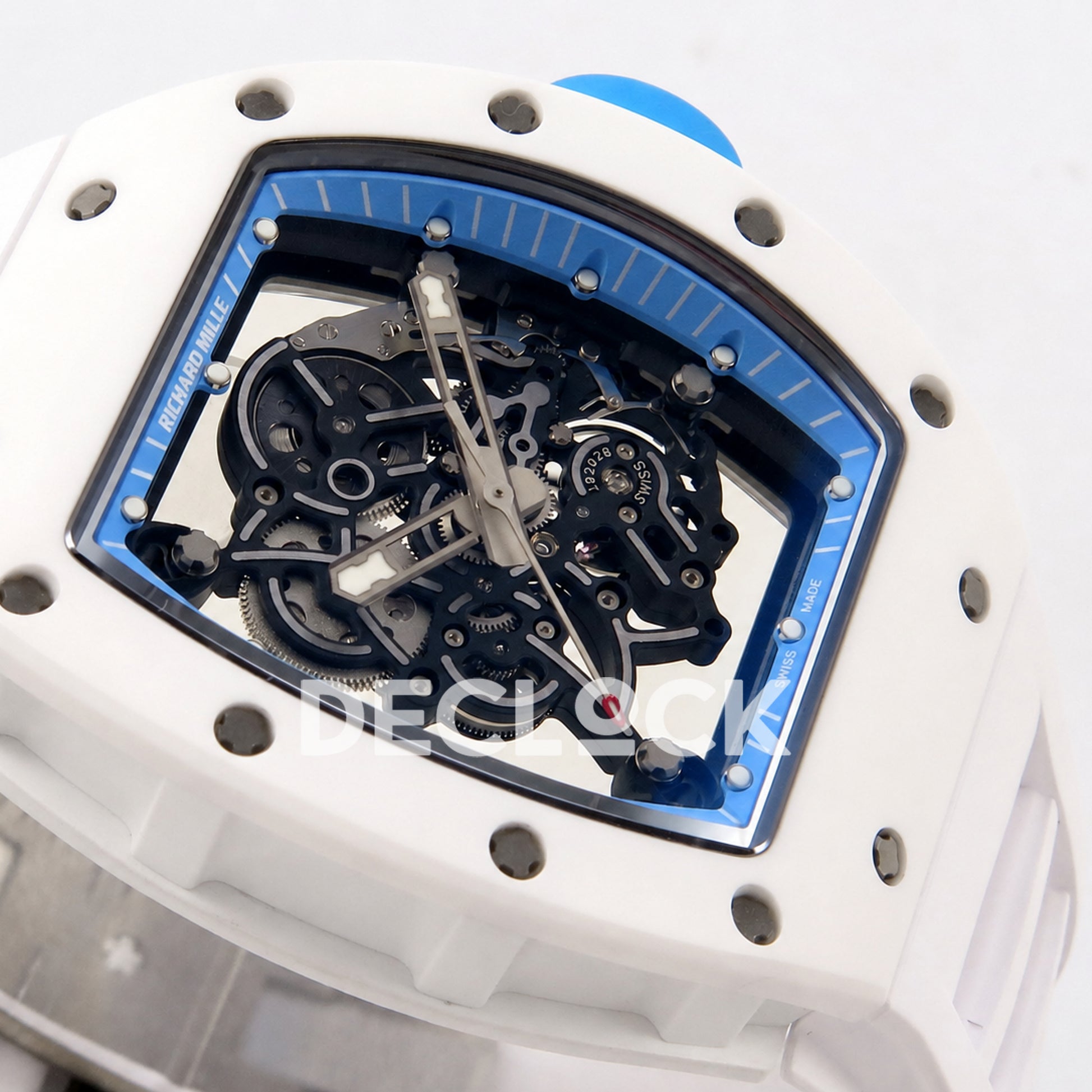 Richard Mille RM055 White Ceramic Blue A9F RMUL2 Free Sprung Replica