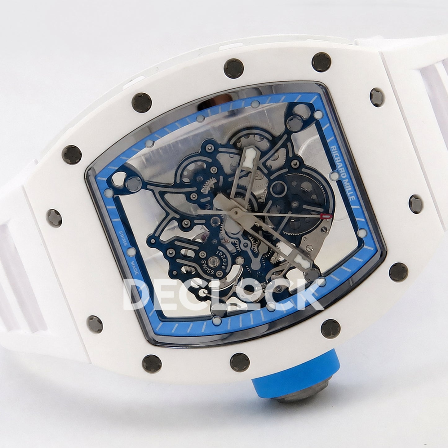 Richard Mille RM055 White Ceramic Blue A9F RMUL2 Free Sprung Replica
