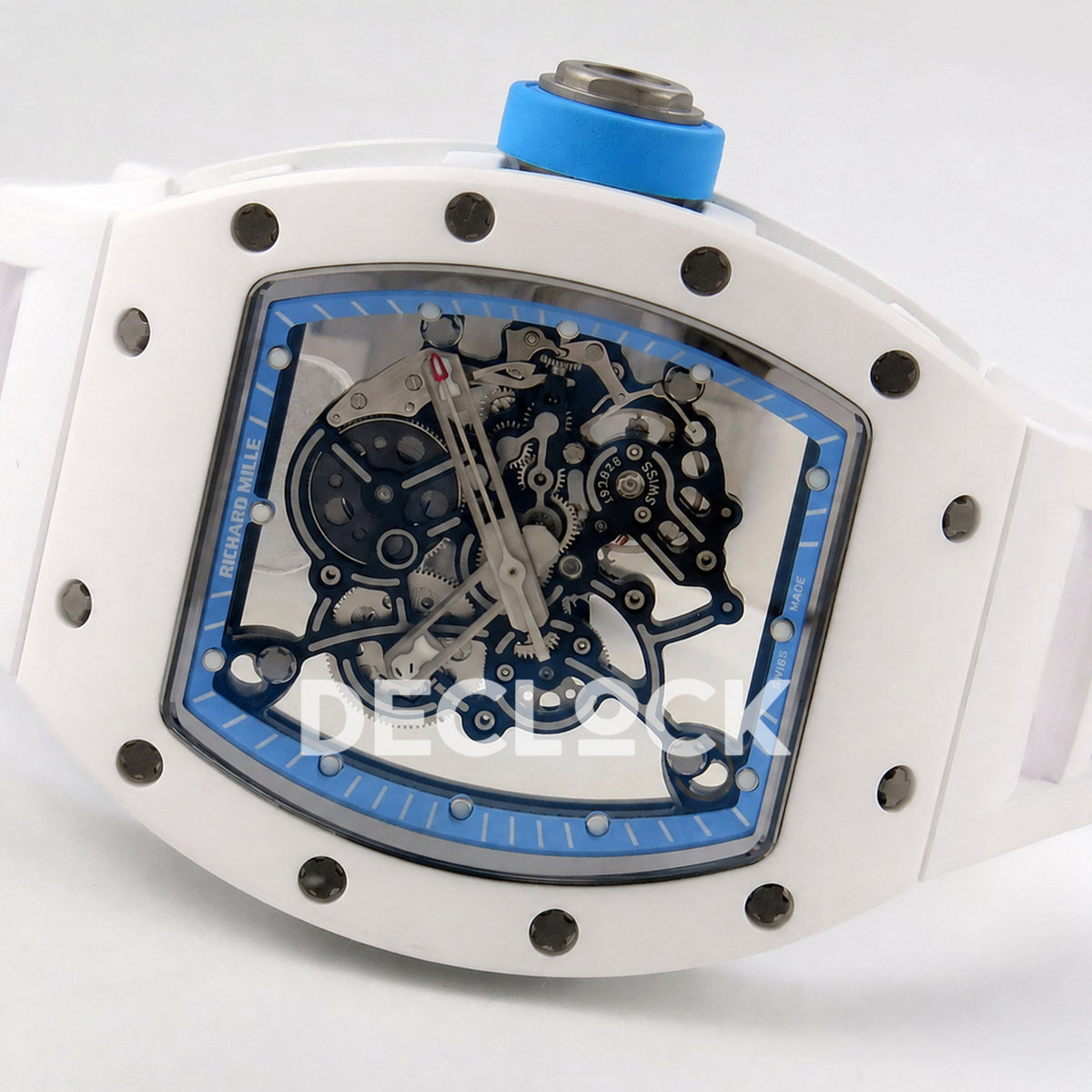 Richard Mille RM055 White Ceramic Blue A9F RMUL2 Free Sprung Replica