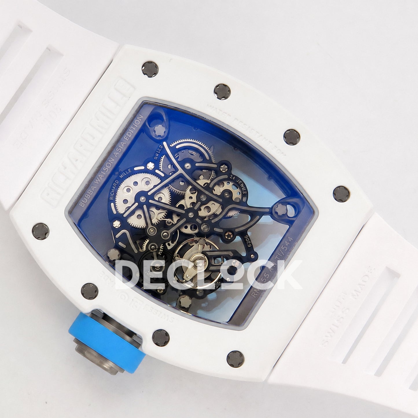 Richard Mille RM055 White Ceramic Blue A9F RMUL2 Free Sprung Replica