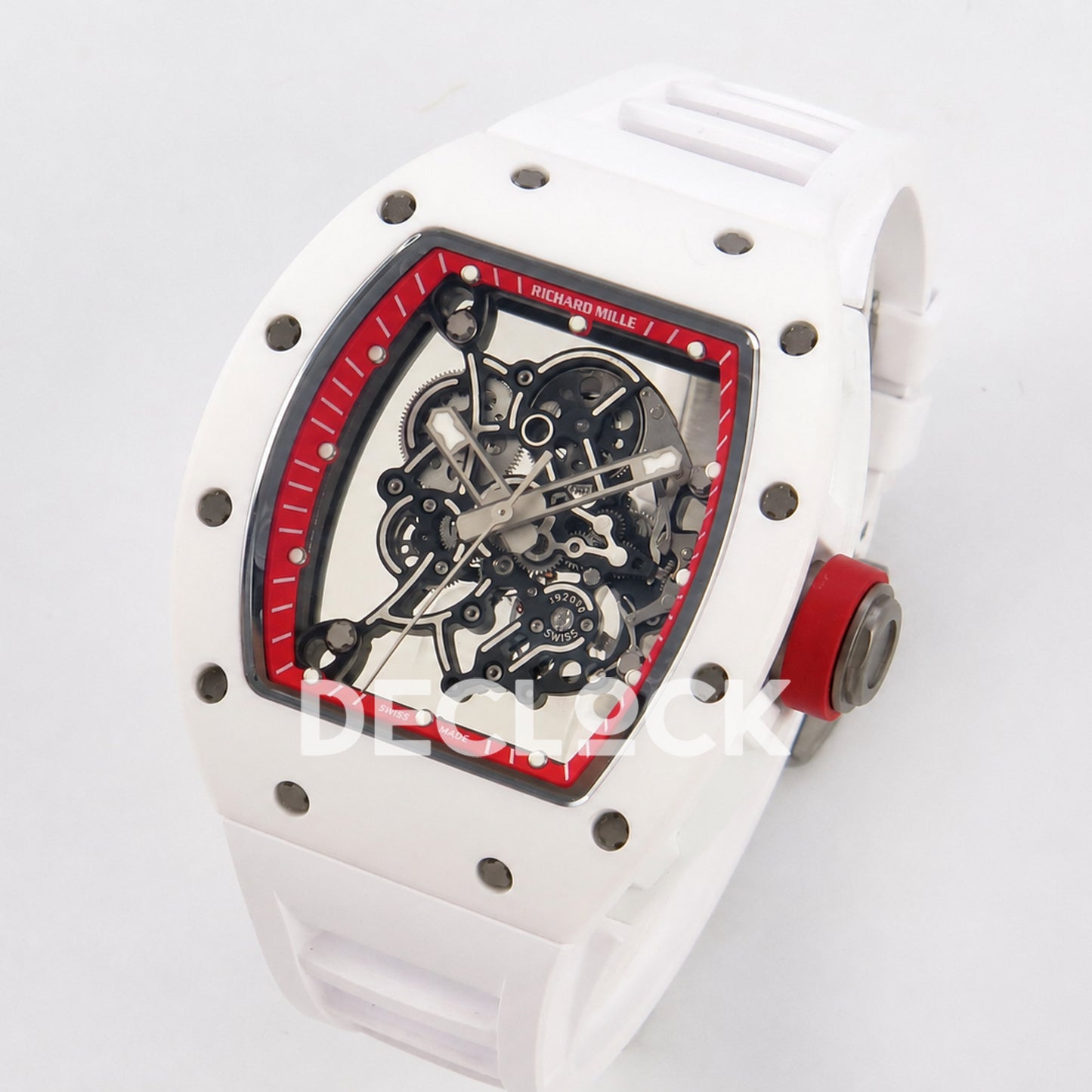 Richard Mille RM055 White Ceramic Red A9F RMUL2 Free Sprung Replica