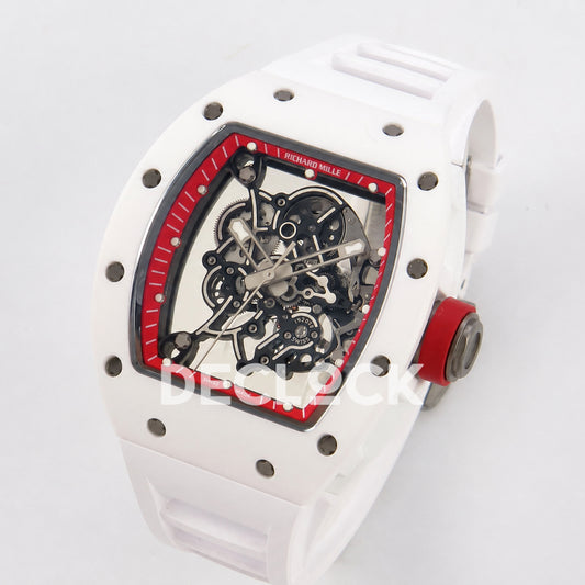 Richard Mille RM055 White Ceramic Red A9F RMUL2 Free Sprung Replica
