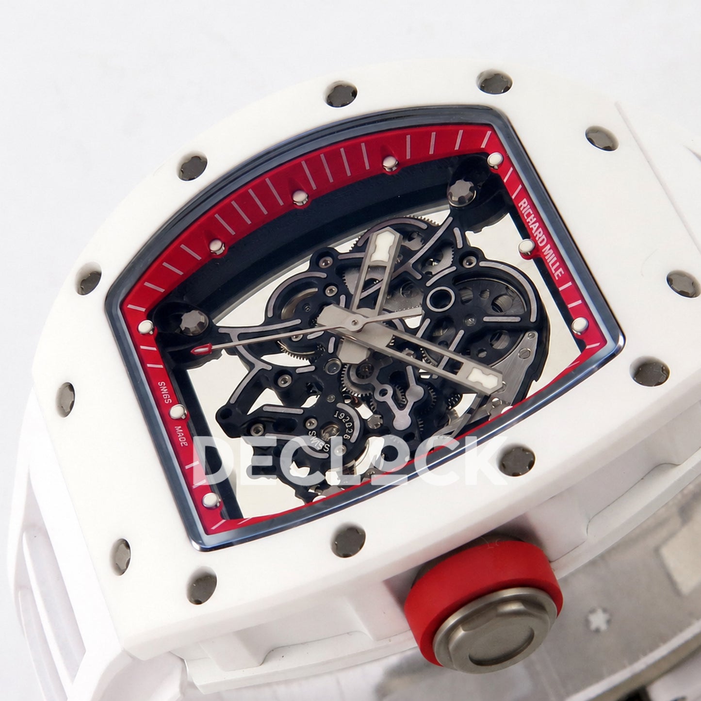 Richard Mille RM055 White Ceramic Red A9F RMUL2 Free Sprung Replica