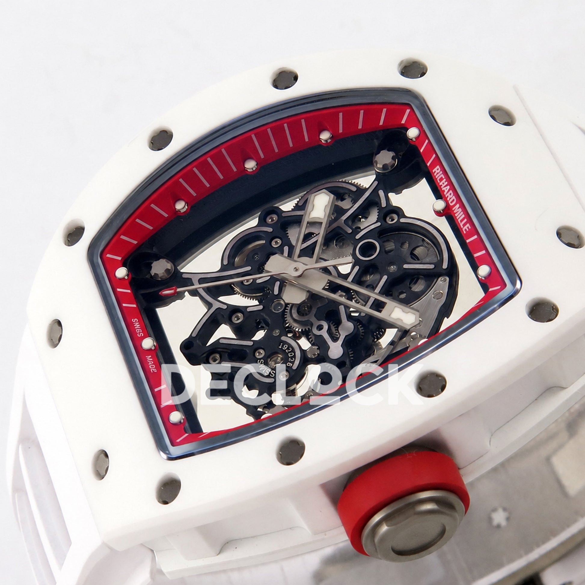 Richard Mille RM055 White Ceramic Red A9F RMUL2 Free Sprung Replica