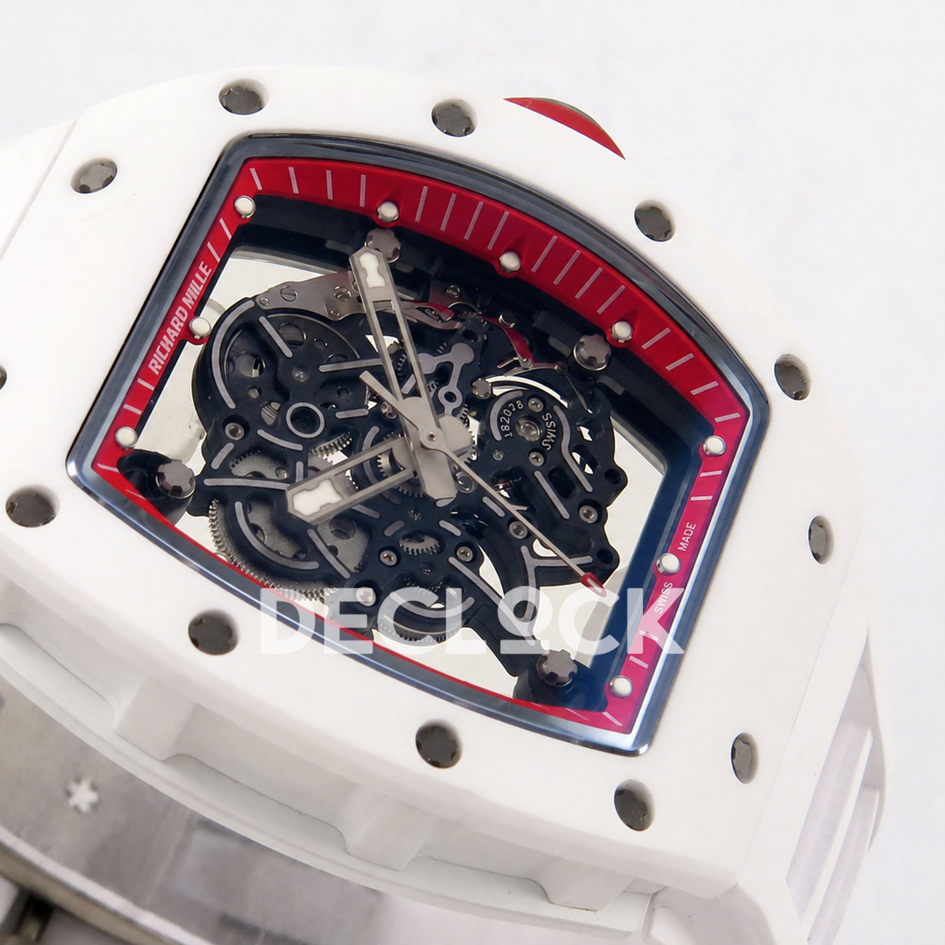 Richard Mille RM055 White Ceramic Red A9F RMUL2 Free Sprung Replica