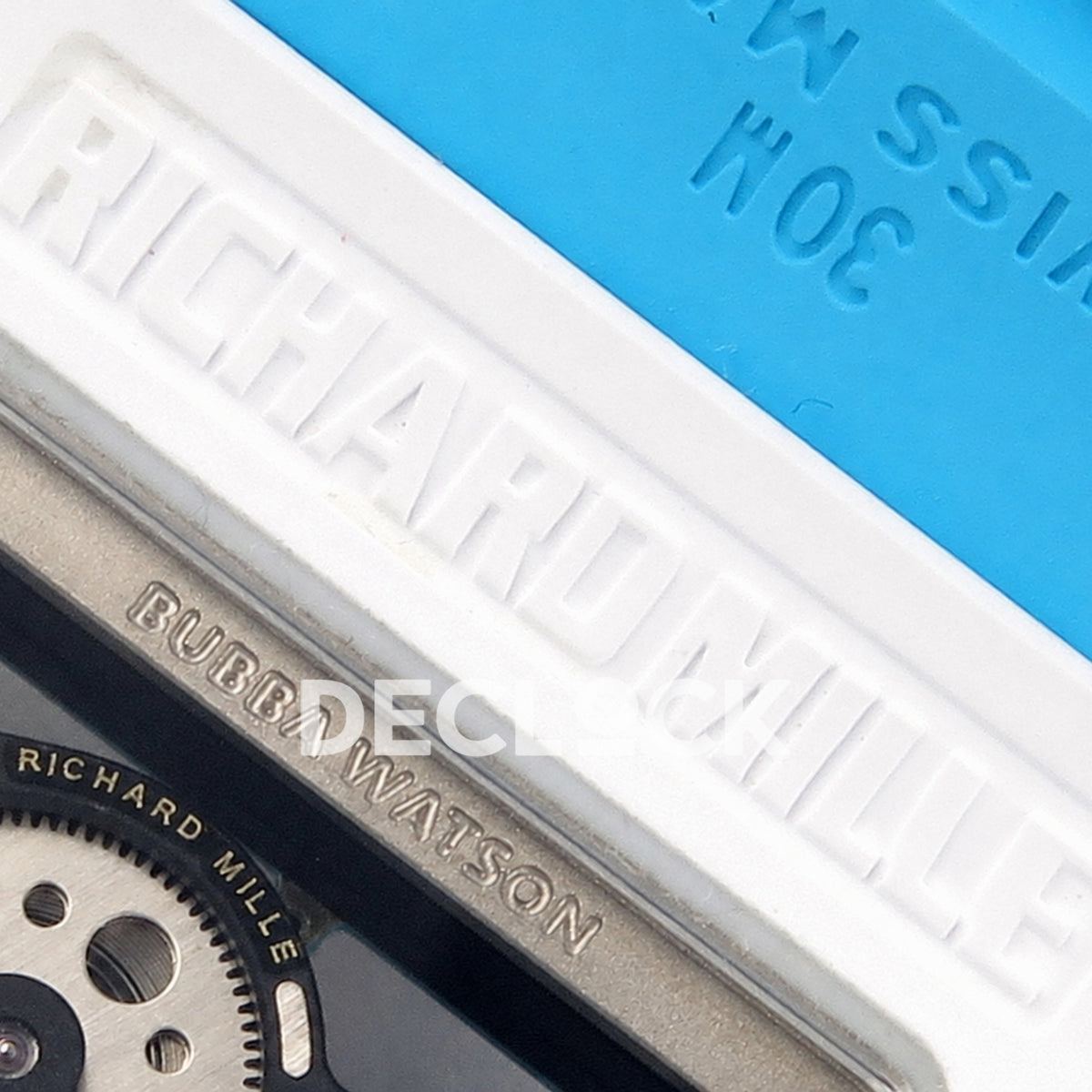 Richard Mille RM055 White Ceramic Blue Dial on Blue Rubber Strap RMUL2 Super Clone