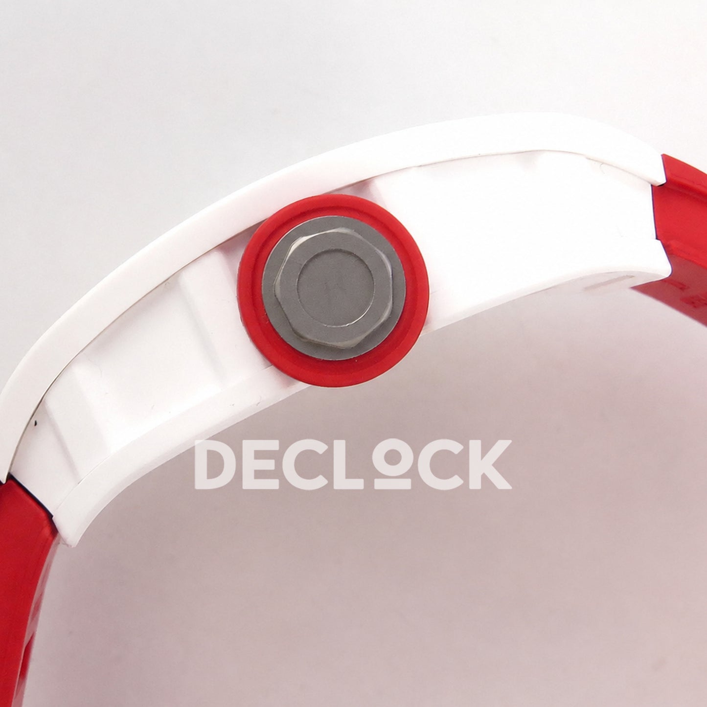 Richard Mille RM055 White Ceramic 1:1 Best Edition Red Dial on Red Rubber Strap RMUL2 Super Clone