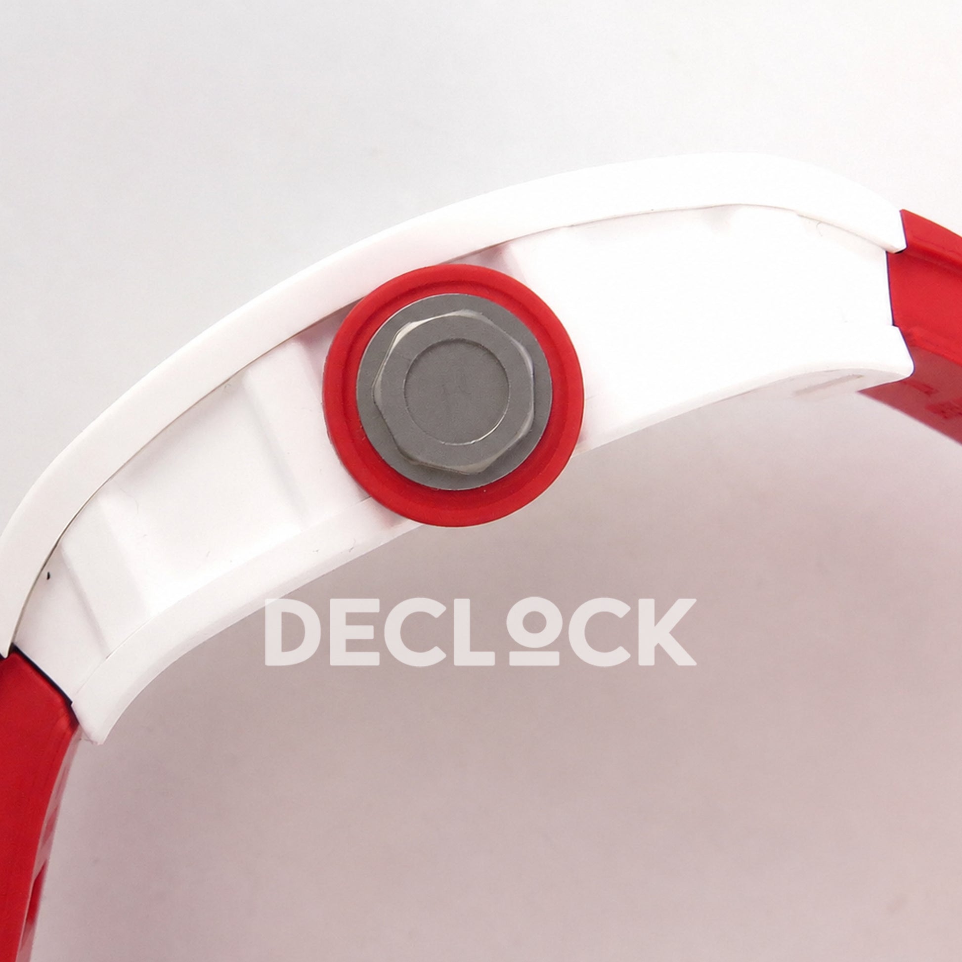 Richard Mille RM055 White Ceramic 1:1 Best Edition Red Dial on Red Rubber Strap RMUL2 Super Clone