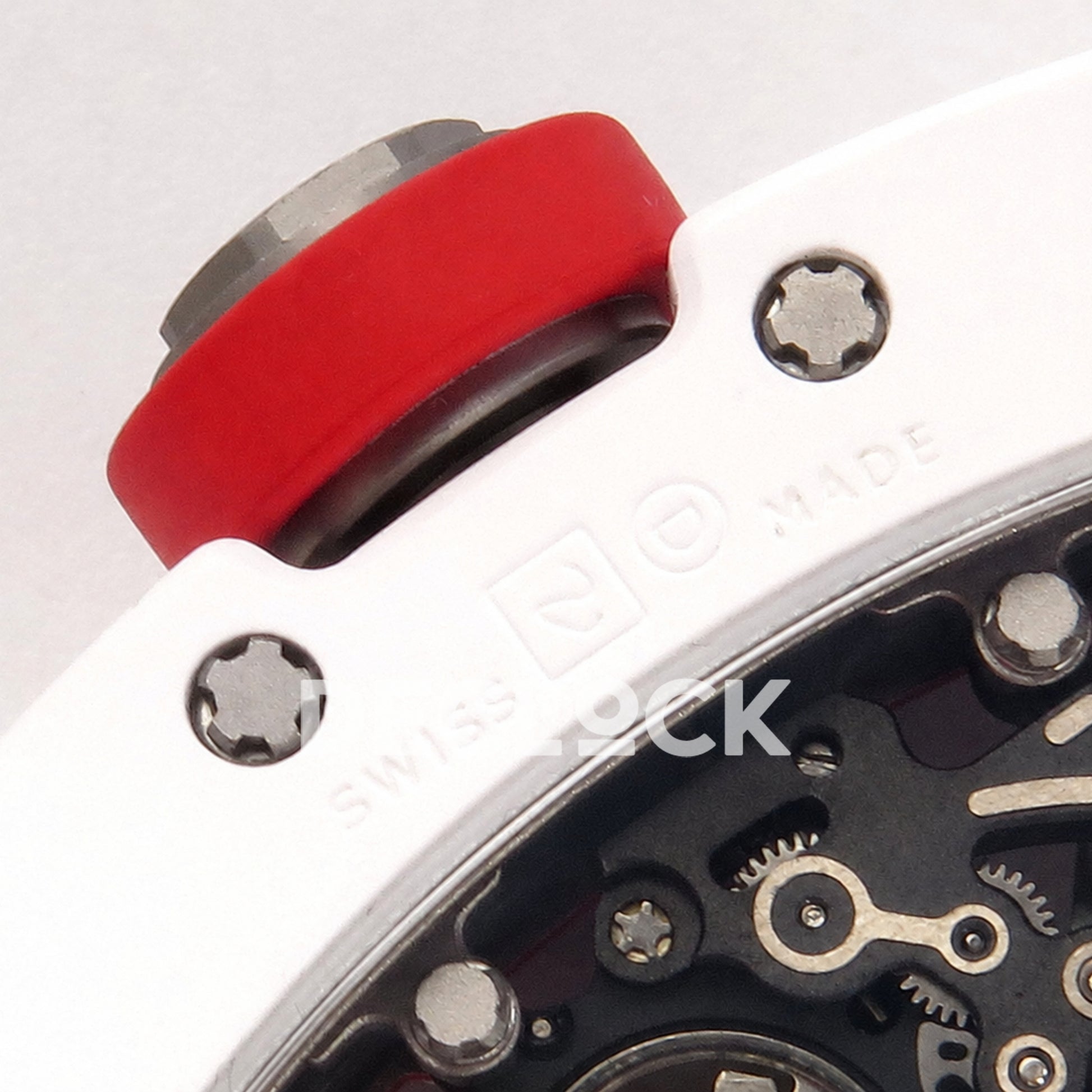 Richard Mille RM055 White Ceramic 1:1 Best Edition Red Dial on Red Rubber Strap RMUL2 Super Clone