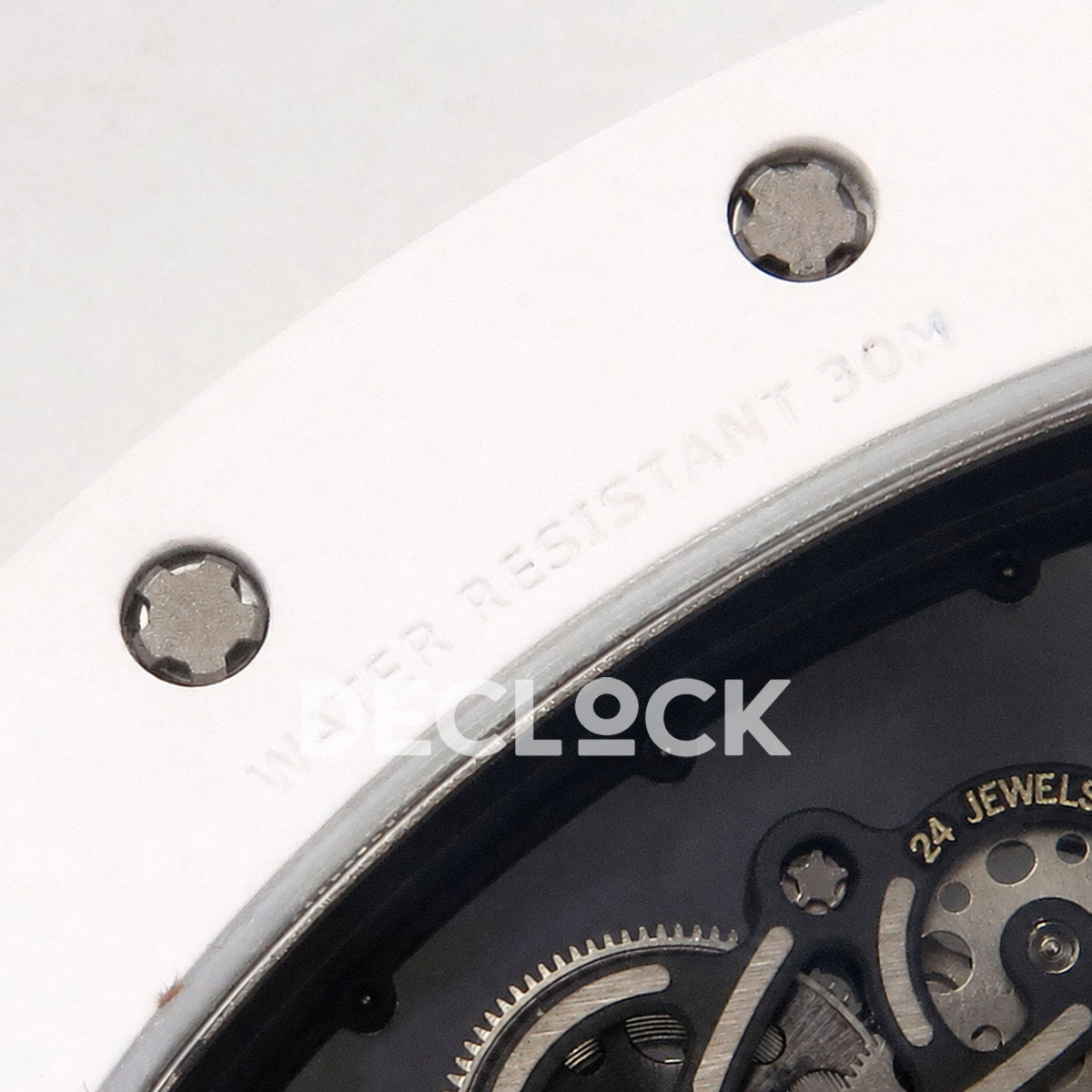 Richard Mille RM055 White Ceramic Edition Skeleton Dial on White Rubber Strap RMUL2 Super Clone
