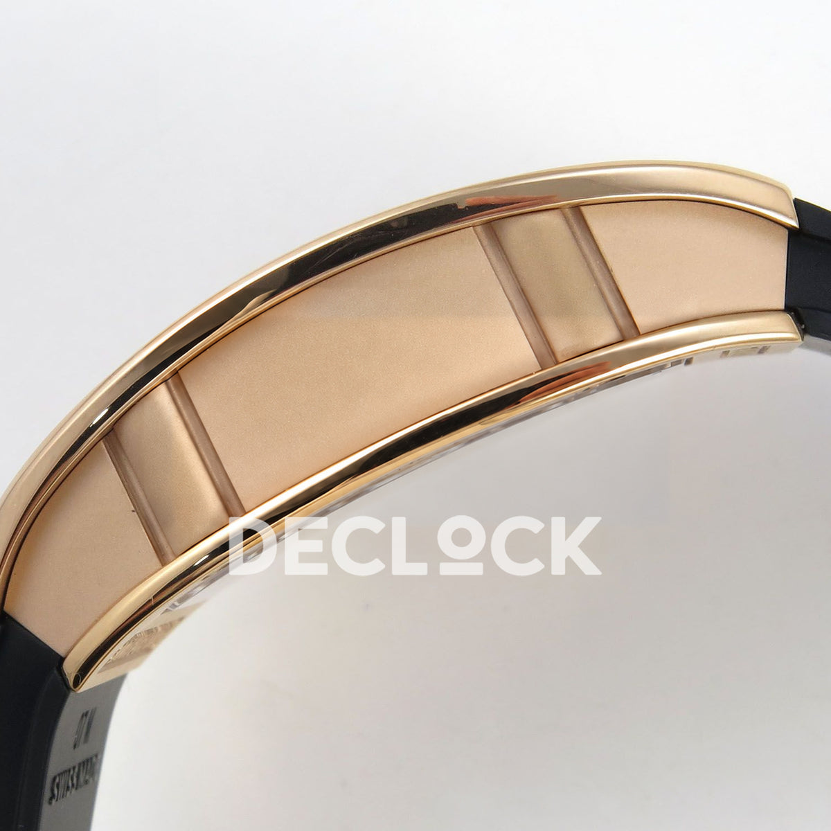 Richard Mille RM07-01 Grooved Gem Bezel Gold Tone Black Dial Black Rubber ZF CRMA2 replica - case side