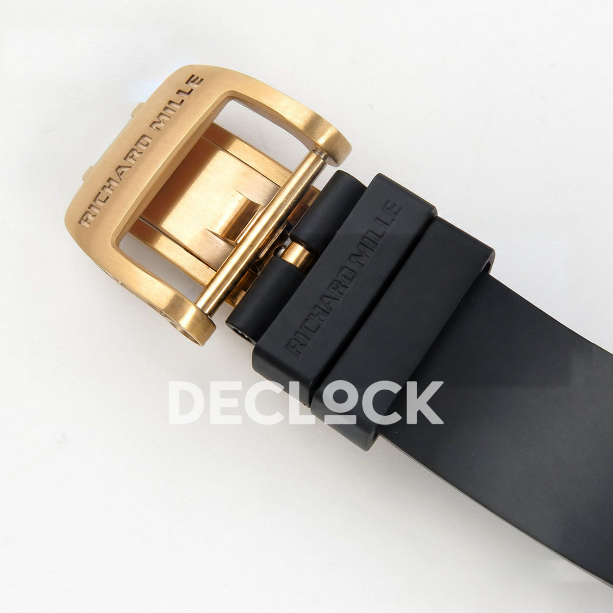 Richard Mille RM07-01 Grooved Gem Bezel Gold Tone Black Dial Black Rubber ZF CRMA2 replica - deployant clasp
