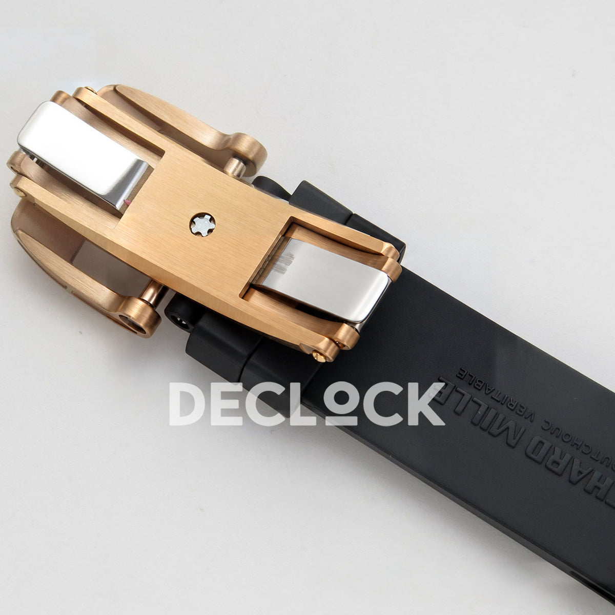 Richard Mille RM07-01 Grooved Gem Bezel Gold Tone Black Dial Black Rubber ZF CRMA2 replica - clasp underside
