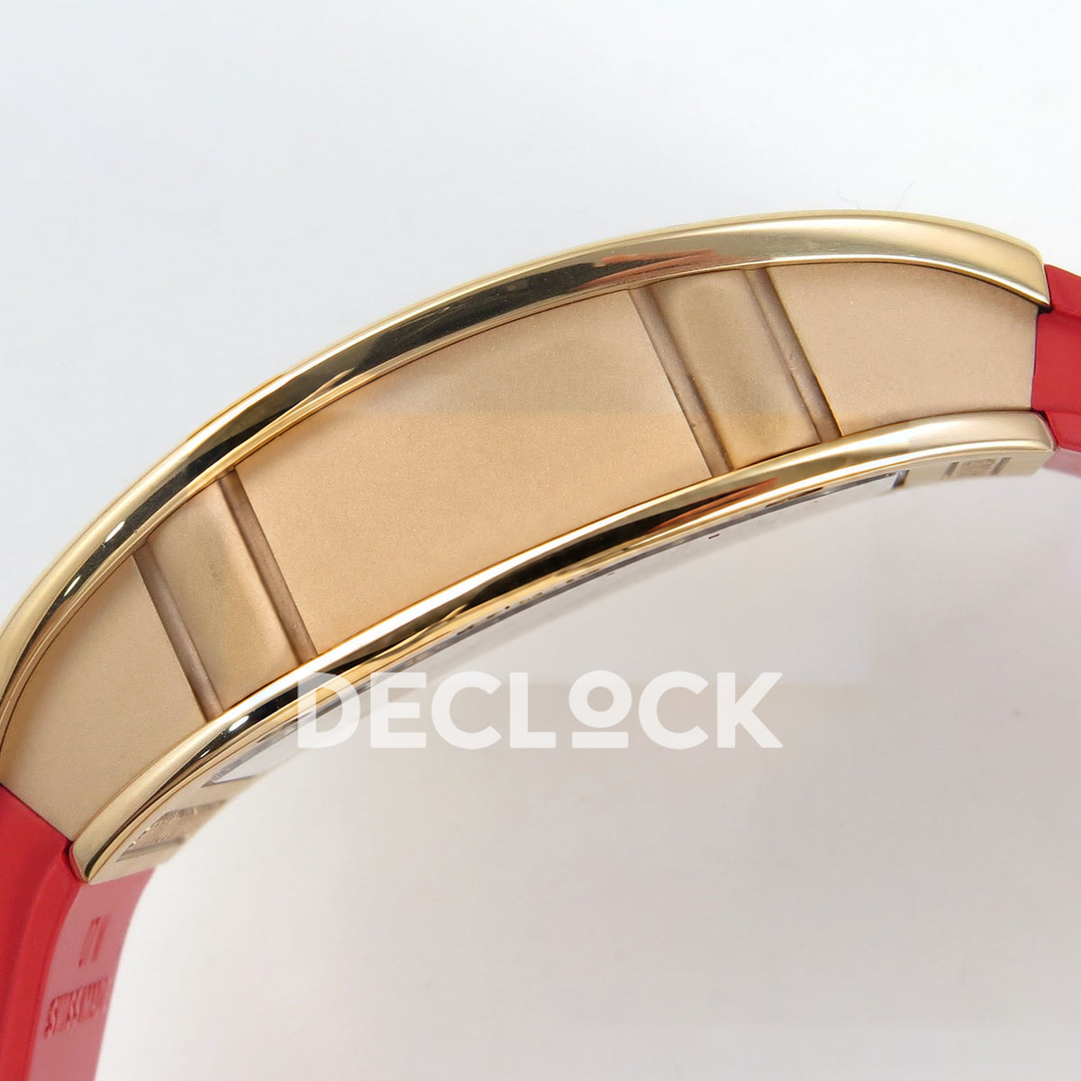 Richard Mille RM07-01 Grooved Gem Bezel Gold Tone Red Dial Red Rubber ZF CRMA2 replica - case side